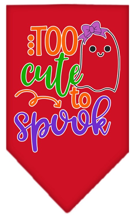 Too Cute to Spook-Girly Ghost Screen Print Bandana Red Large